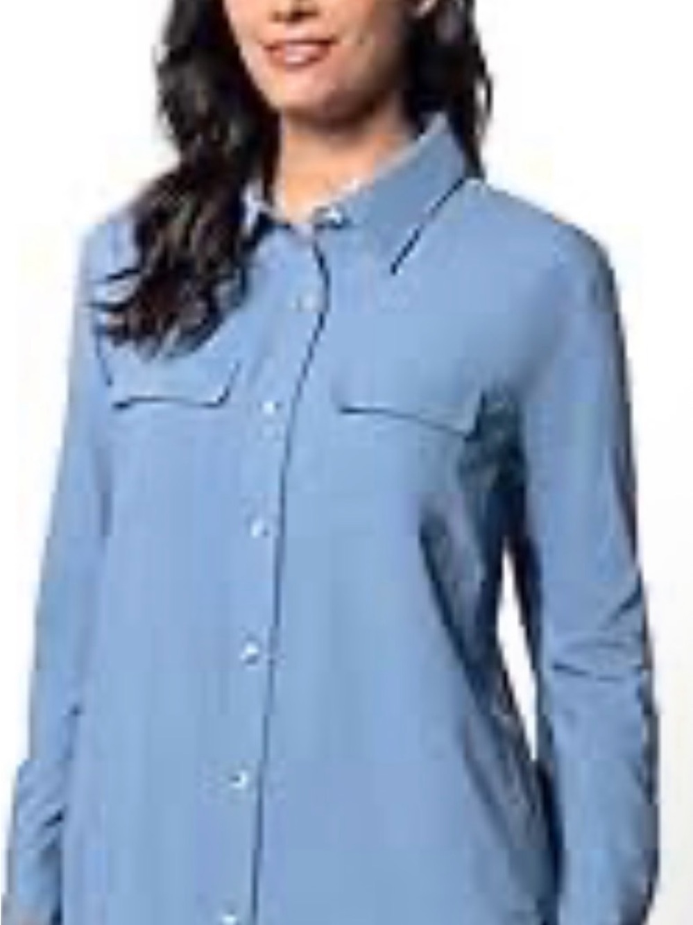 Coolibar Light Blue Button-Down Long Sleeve Shirt